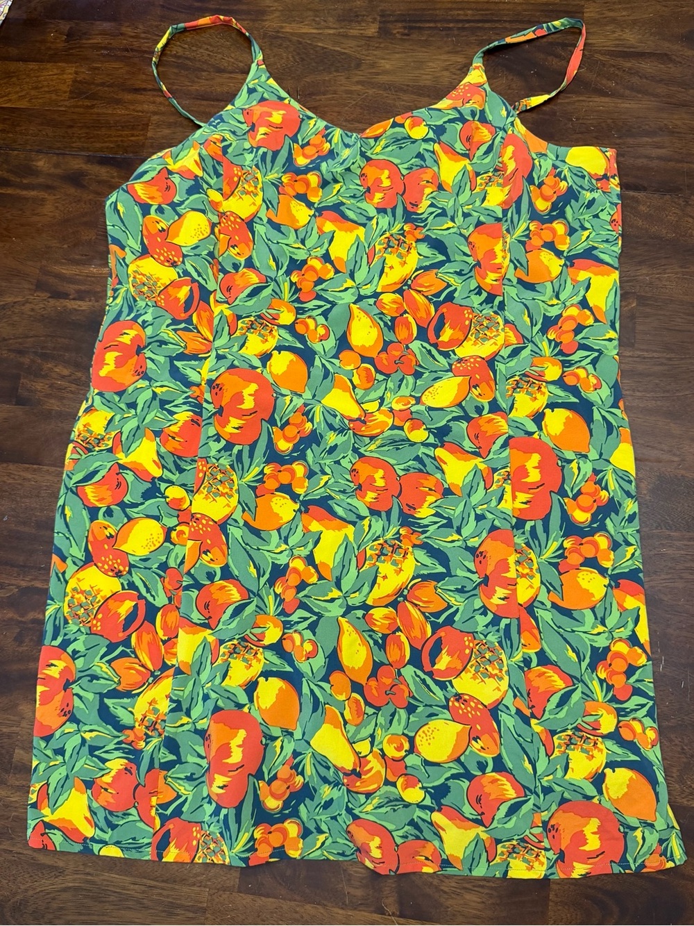 Toad&Co XL Floral Romper Dress Built-In Shorts Pockets Fruit Print